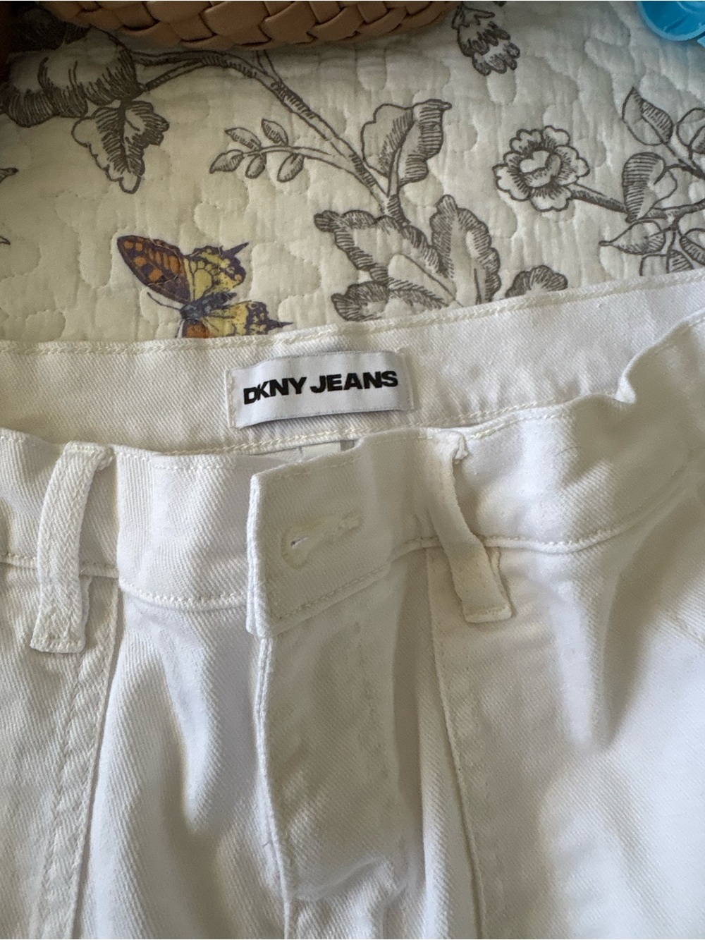 DKNY High-Rise White Jeans